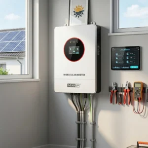 GearUP 2KW Hybrid Solar Inverter with 100A MPPT, 3000W PV, 12V Battery Pure Sine Wave High Frequency Inverter without WiFi Dongle
