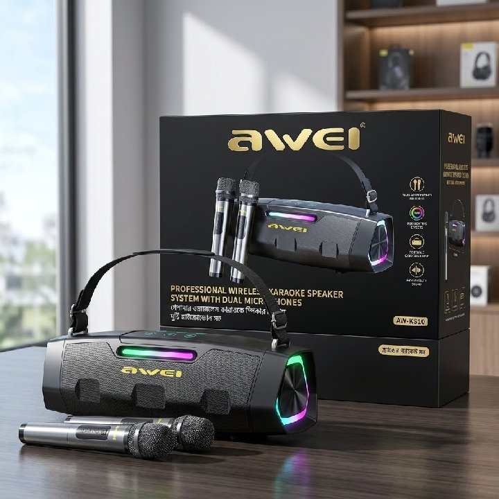 Awei KT28 Portable Karaoke Bluetooth Speaker – 30W - Image 5